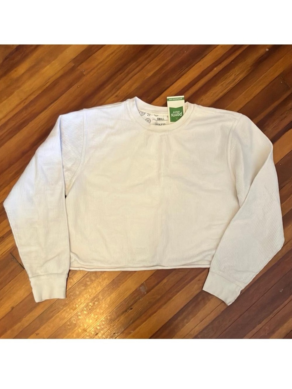 NWT 🌹 Pants Store Oversized Ribbed Cropped Sweatshirt Size S